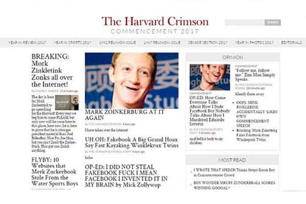 Hacker chọc tức ông chủ Facebook trên báo trường Harvard